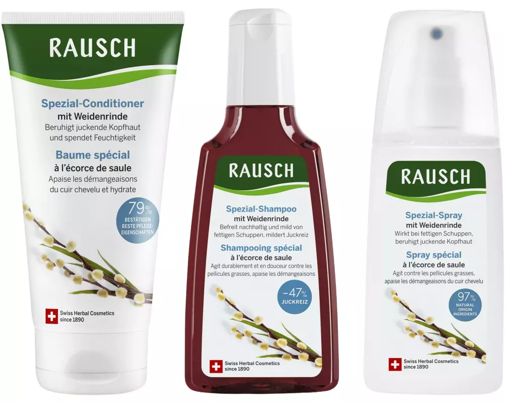 RAUSCH Spezial Weidenrinde 3er Set Shampoo, Conditioner und Spray
