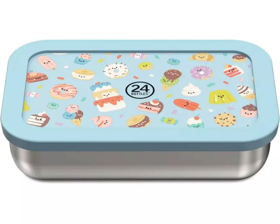24Bottles Lunchbox Sweet Friends, Hellblau/Mehrfarbig
