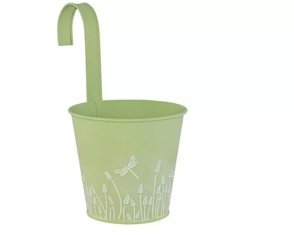 Dameco Übertopf Rund mit Haken Grün/Weiss