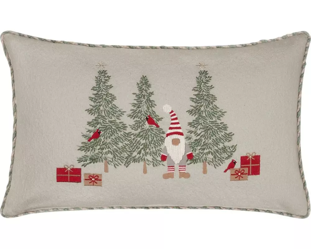 PROFLAX Kissenbezug Kissenhülle Santa 50 x 30 cm, Beige/Grün/Rot