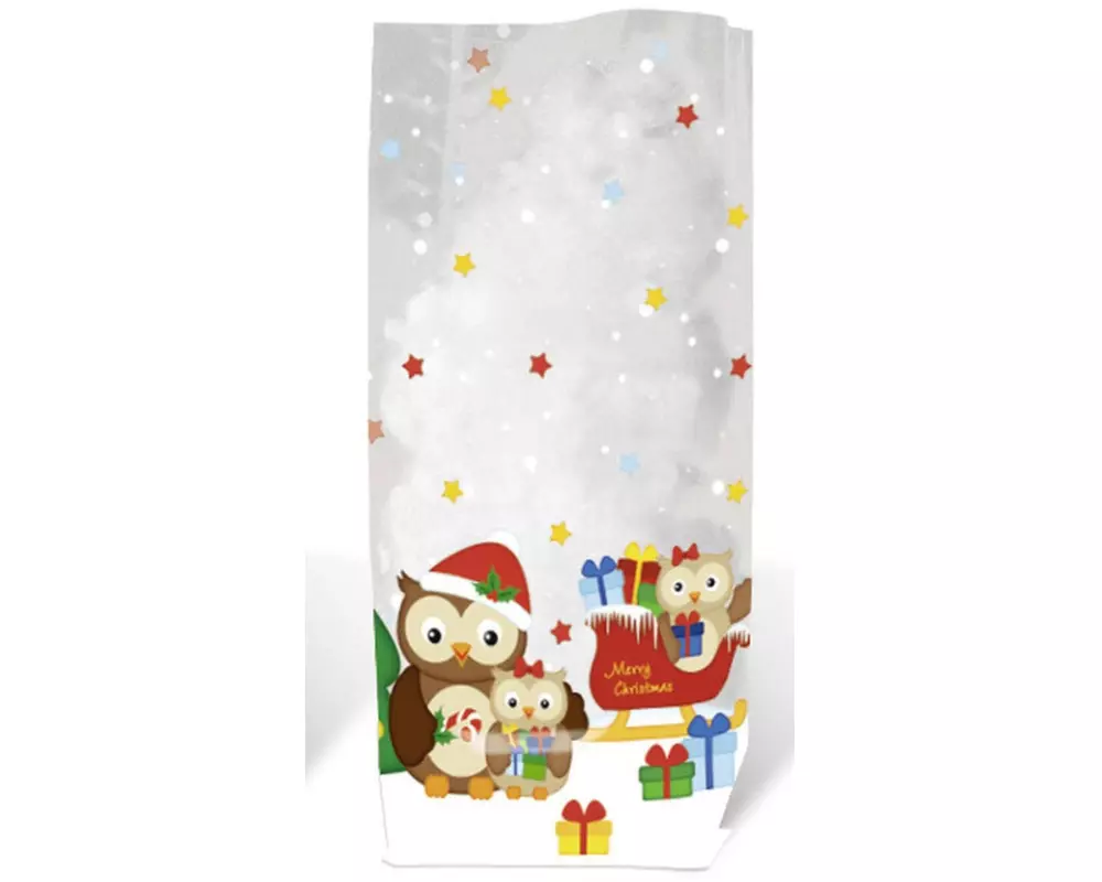 URSUS Guetzli-Verpackung Eule 14.5 cm x 23.5 cm, 10 Stück