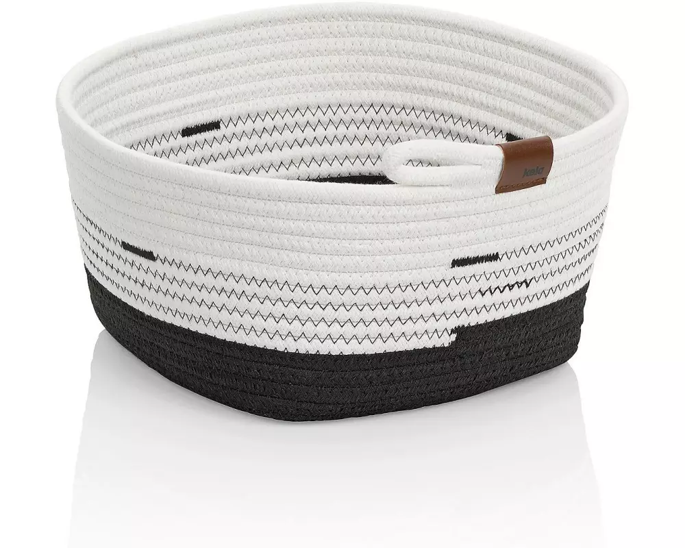 Kela Aufbewahrungskorb Hedda 28 x 15 cm, Schwarz/Weiss