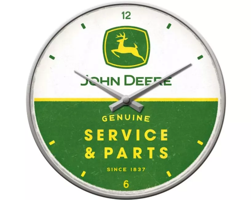 Nostalgic Art Wanduhr John Deere Ø 31 cm, Grün/Weiss
