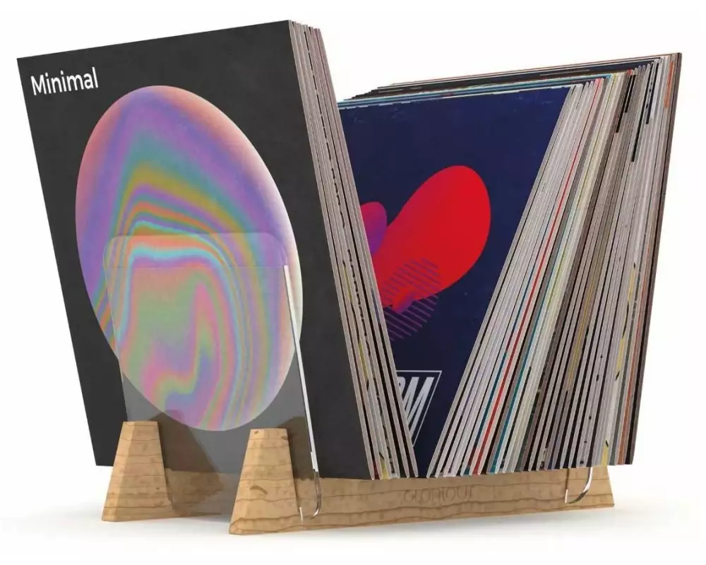 Glorious Record Stand 75 Holz Acrylglas Natur