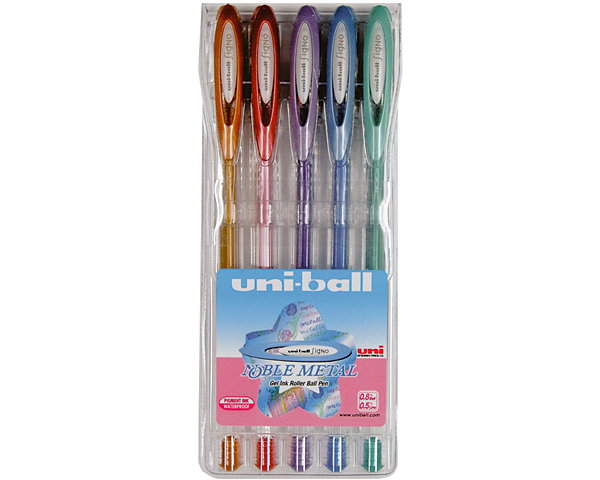 UNI-BALL Signo Noble Metal 0.8mm UM120NM.5C 5 Farben Etui