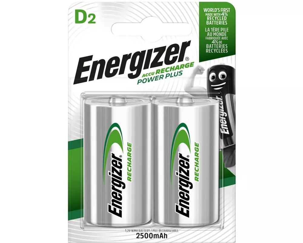 Energizer Akku Power Plus NiMH D 2500 mAh, 2 Stück