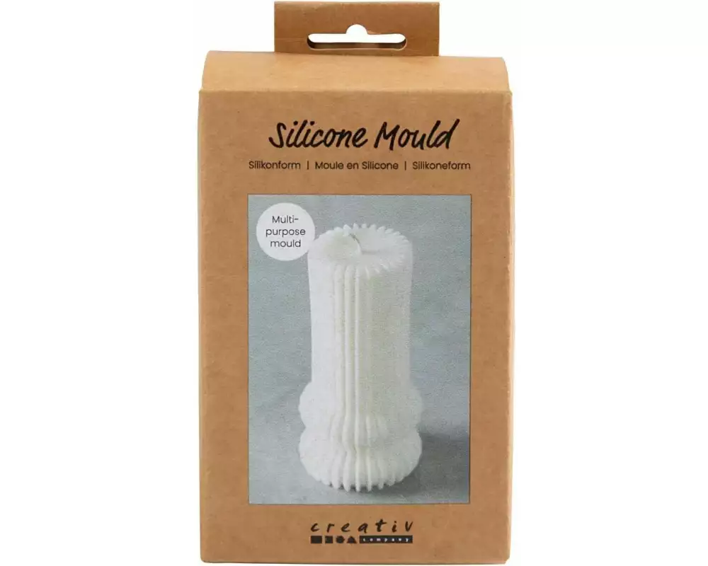Creativ Company Kerzengiessform Silikon gerippter Zylinder mit Bogen