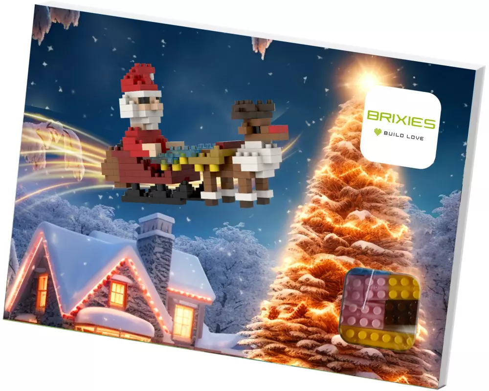 BRIXIES Weihnachtsmann mit Schlitten Weihnachtsmann mit Schlitten