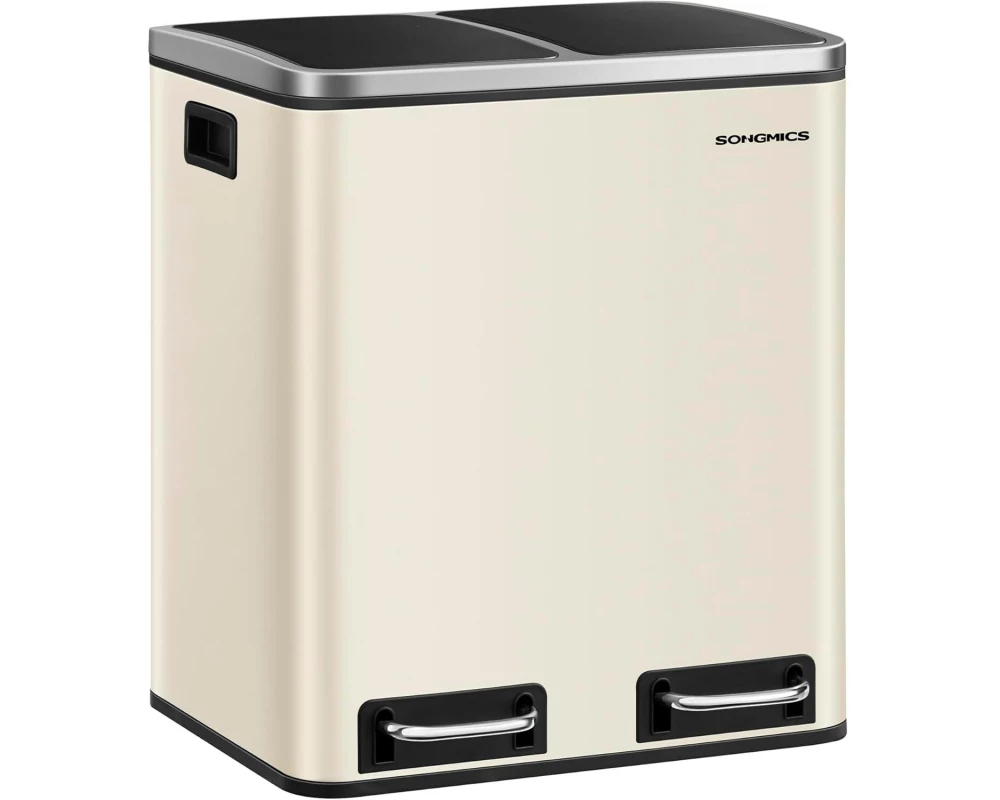 Songmics Abfalleimer 30 l, Schwarz