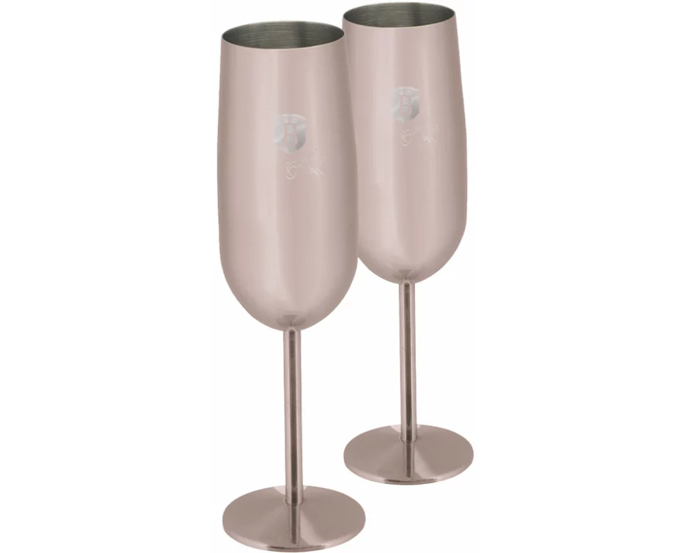 Berlinger Haus Edelstahl Sektgläser 2 Stück Black Rose Collection