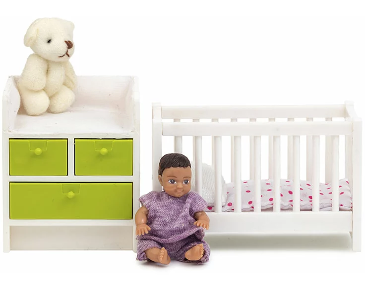 LUNDBY Puppenhauszubehör Babyzimmer Set