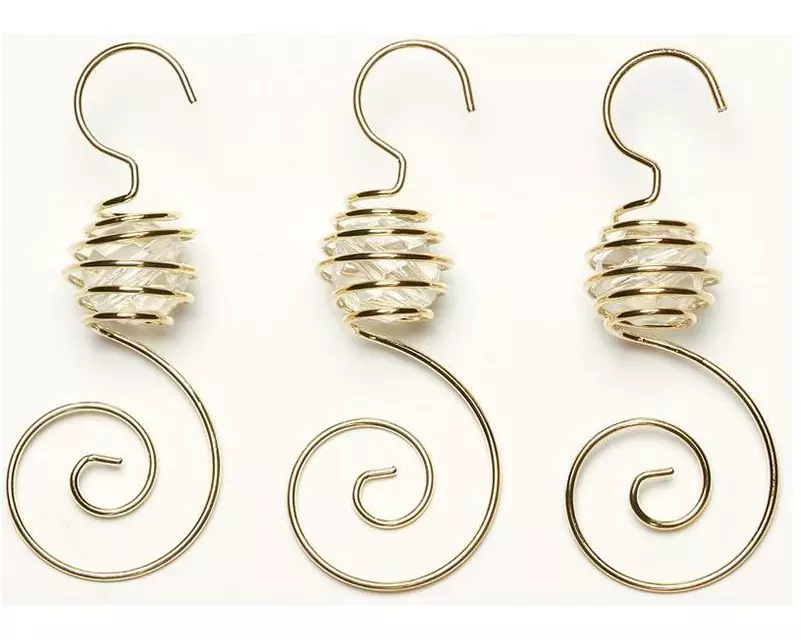 INGES CHRISTMAS DECOR Spiralhänger mit Perle 7 cm Gold, 6 Stück