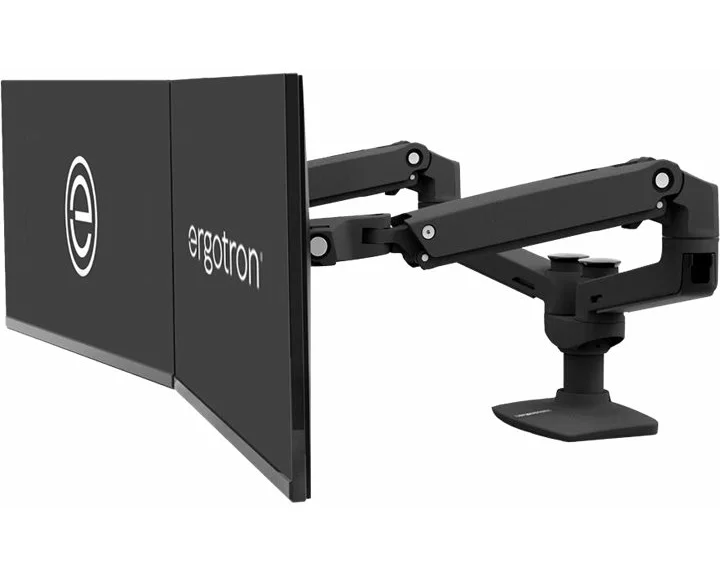 ERGOTRON LX Dual Side-by-Side Arm polished aluminium
