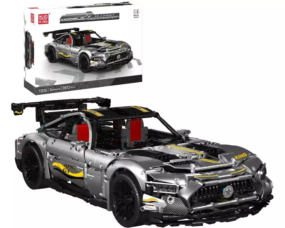 Mould King Quick Sliver Sportwagen Modell Massstab 1:8 Silber