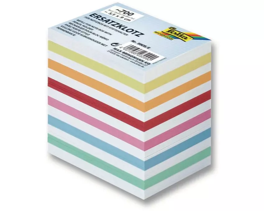 Folia Notizzettel-Dispenser Ersatzpapier Weiss/Bunt