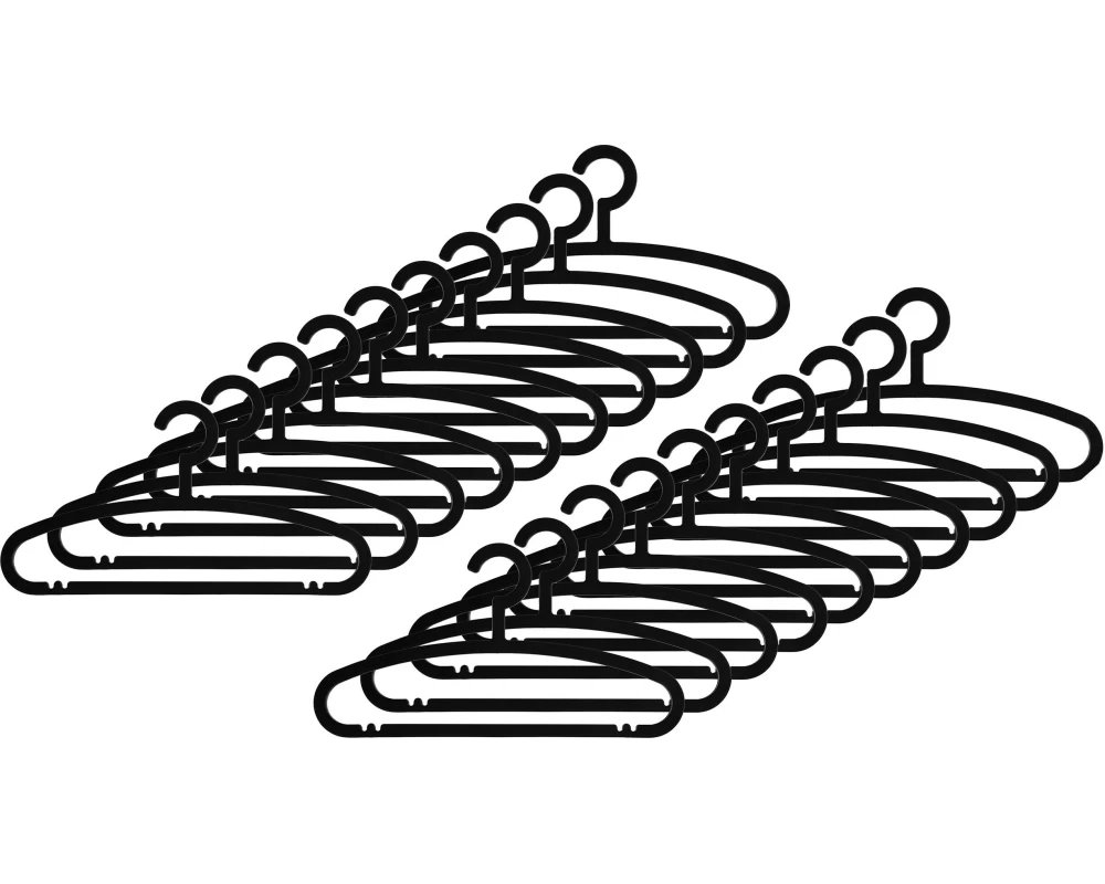 COCON Kleiderbügel 20 Stück, Schwarz