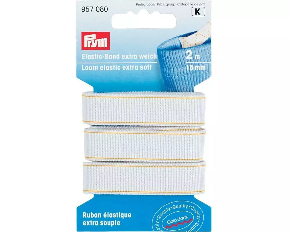 Prym Elastikband Weiss, 2 m x 15 mm