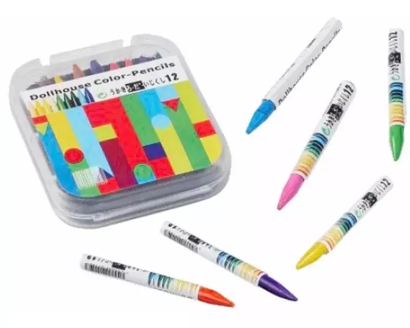 HobbyFun Mini-Utensilien Wachsmalkreide 4-5 cm, 12 Stück