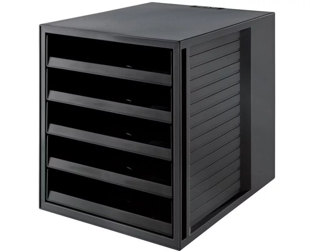 HAN Schubladenbox Karma A4 Schrank-Set, Schwarz