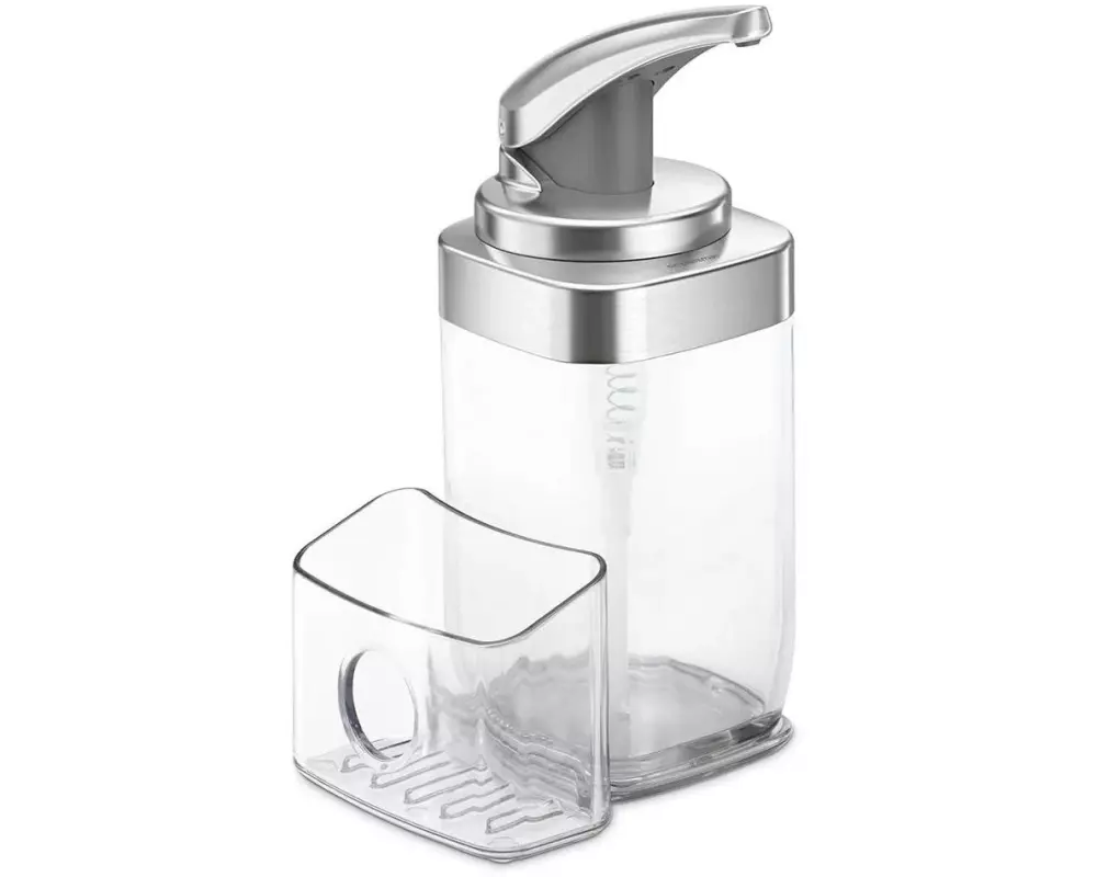 Simplehuman Seifenspender mit Caddy 650 ml, Transparent/Silber