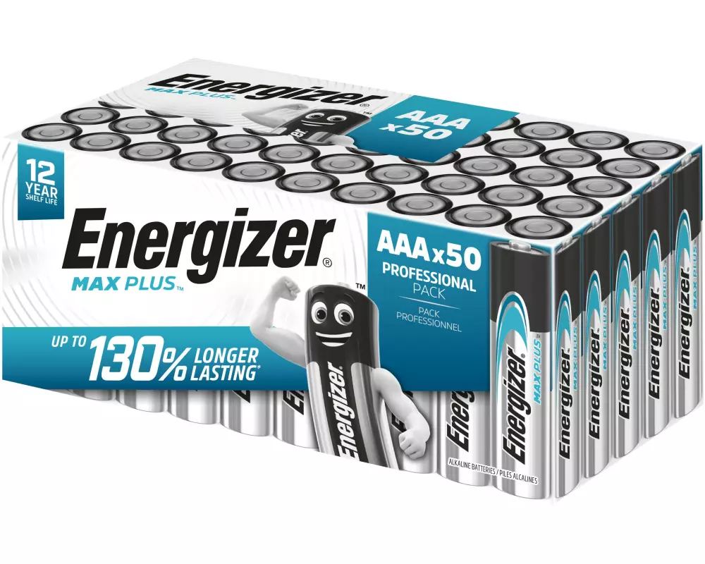 Energizer Batterie Max Plus AAA , 50 Stück