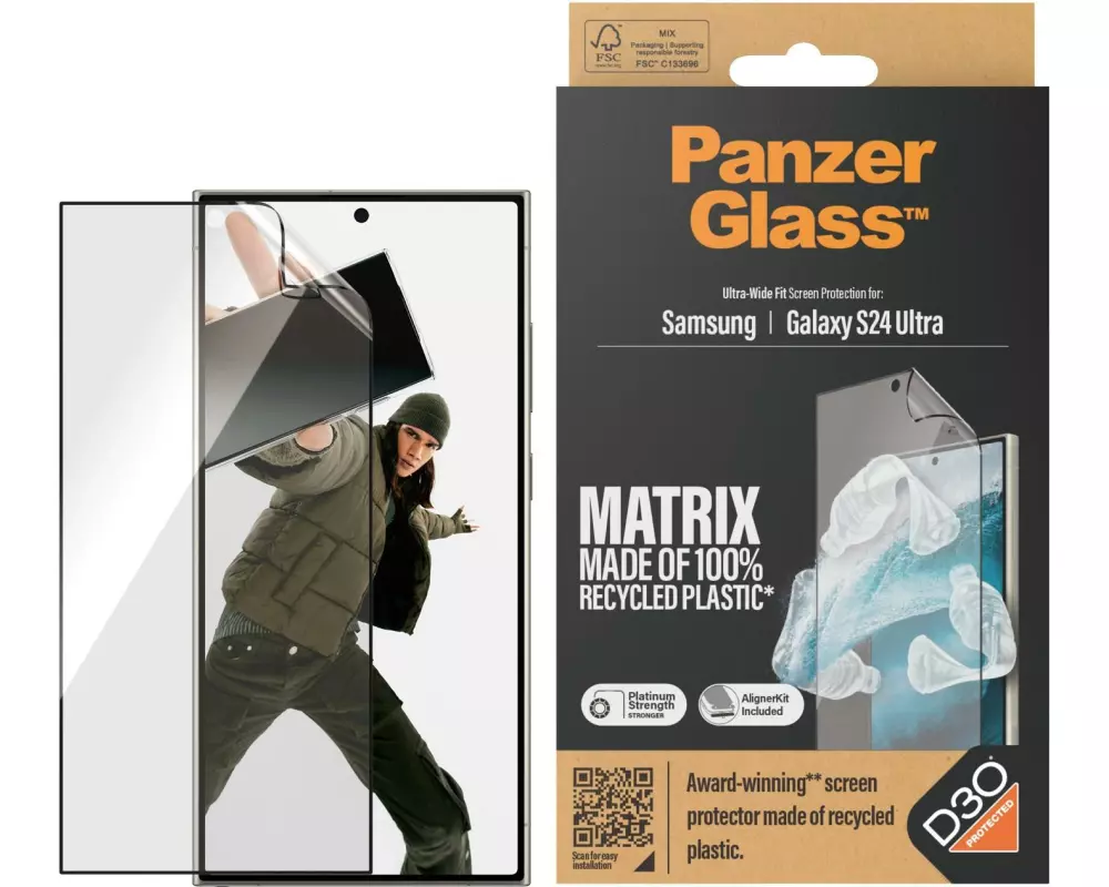 Panzerglass Displayschutz Ultra Wide Fit D3O PET Galaxy S24 Ultra