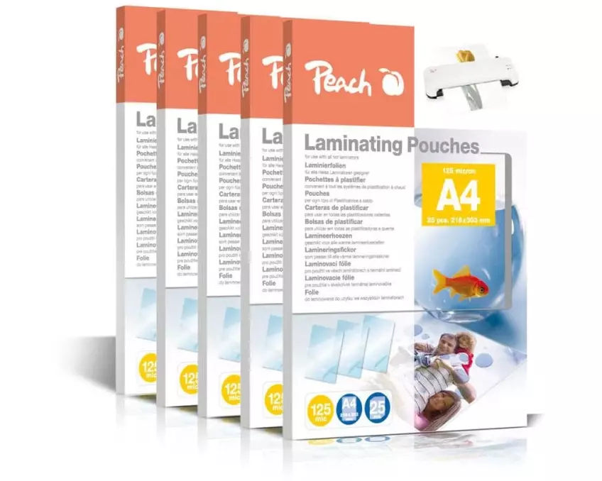 Peach Laminierfolie A4, 125 µm, 6 x 100 Stück