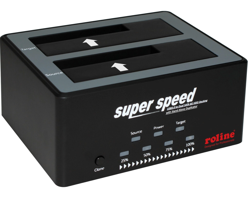ROLINE 2.5" / 3.5" SATA HDD/SSD Docking Station, USB 3.2 Gen 1, HDD-Clone-Funktion