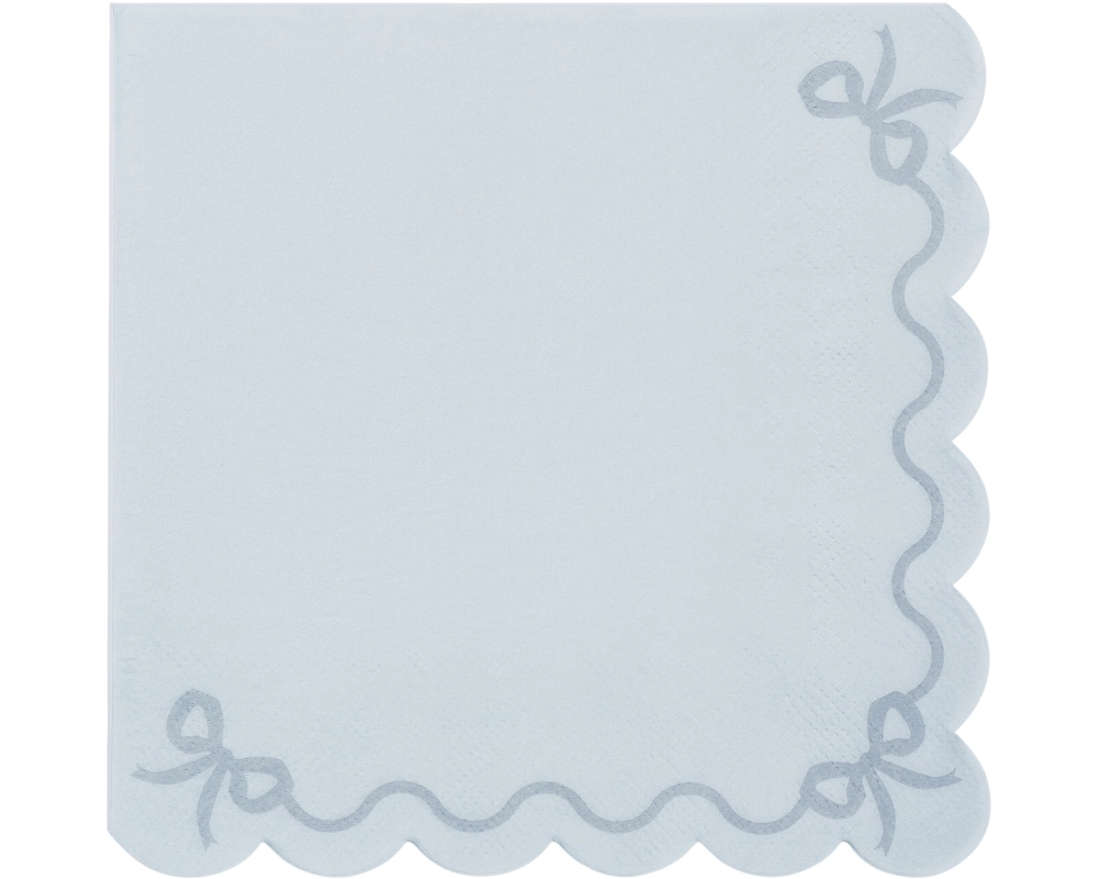 PARTYDECO Servietten Rüsche 33x33cm SP33-87-093 hellblau 12 Stück