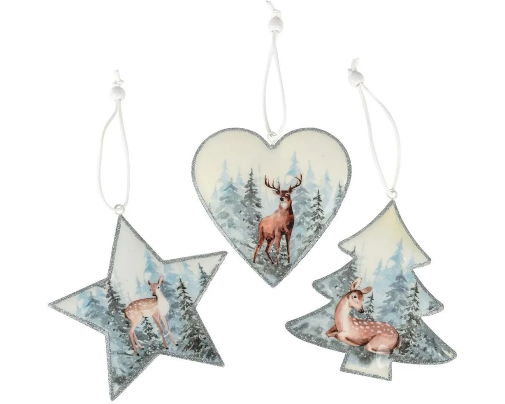 CHALET Weihnachtsanhänger Herz/Stern/Tannenbaum