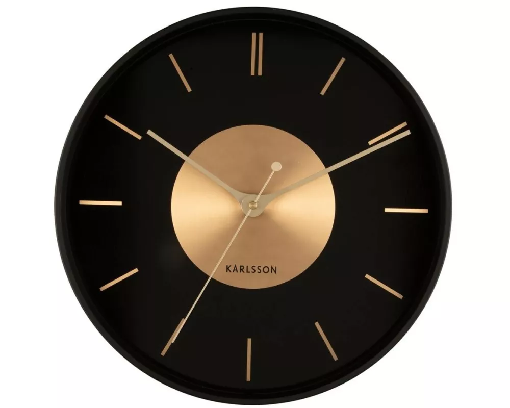 KARLSSON Wanduhr Gold Disc Schwarz/Gold