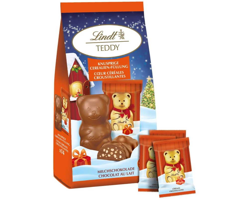 Lindt TEDDY Milch Knusper-Minis Weihnachten 130 g