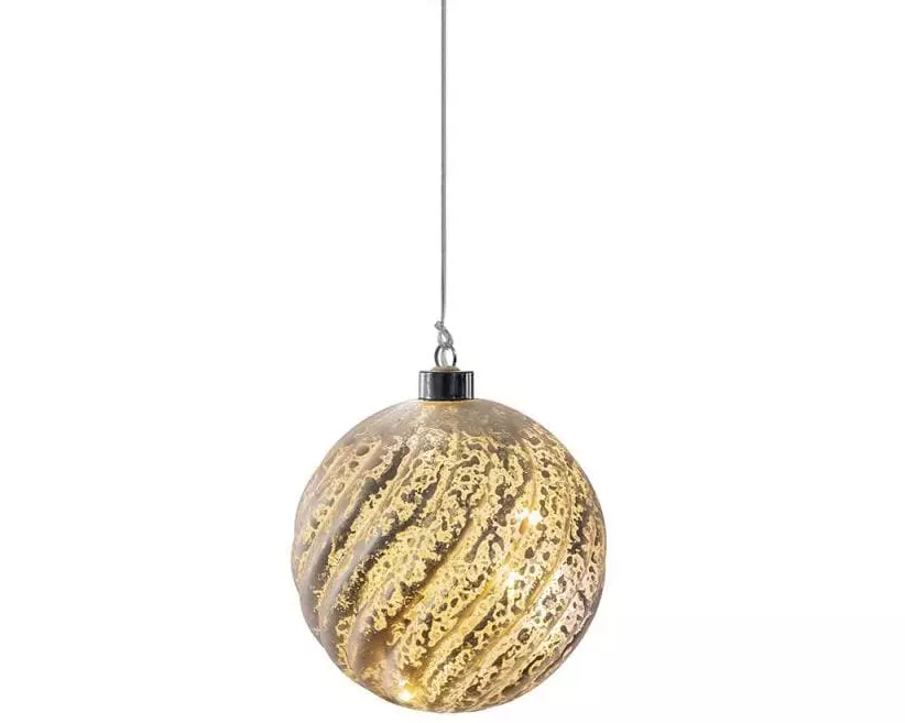 STT Glass ball rose, 12 cm Warmweiss