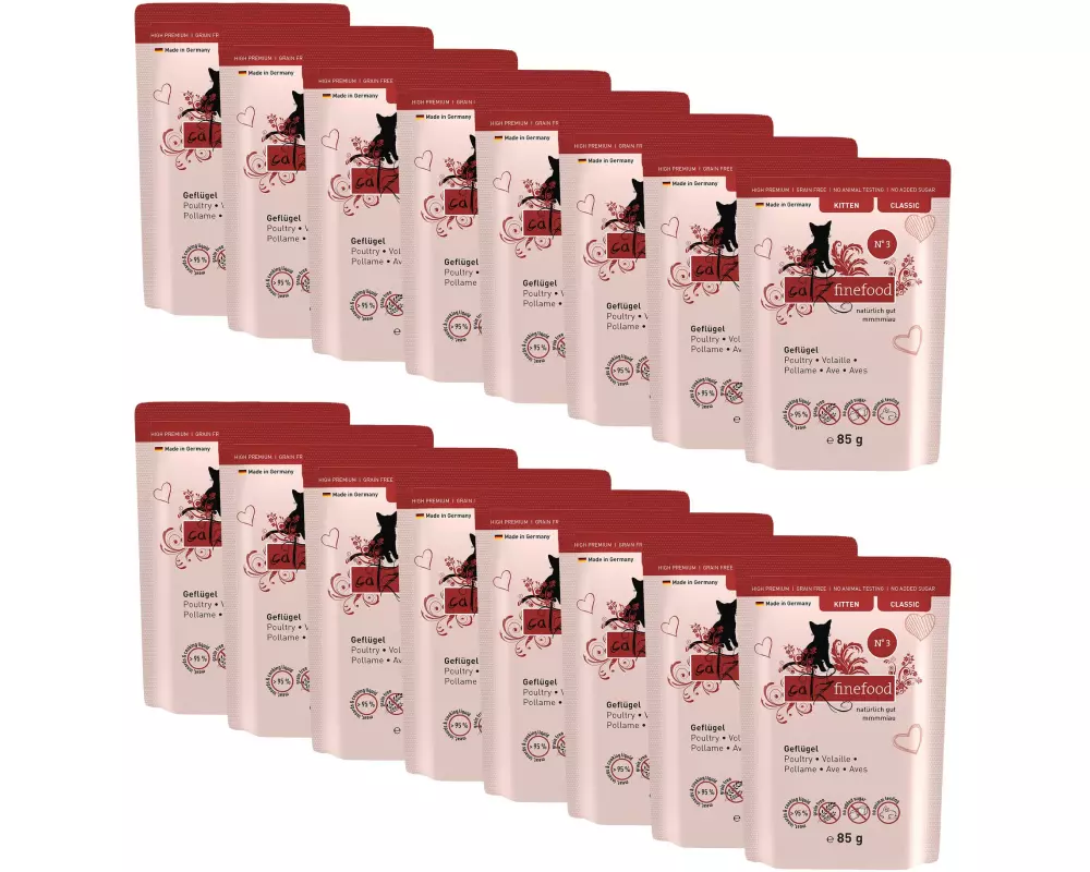 catz finefood Nassfutter Kitten No.03 Geflügel, 16 x 85 g