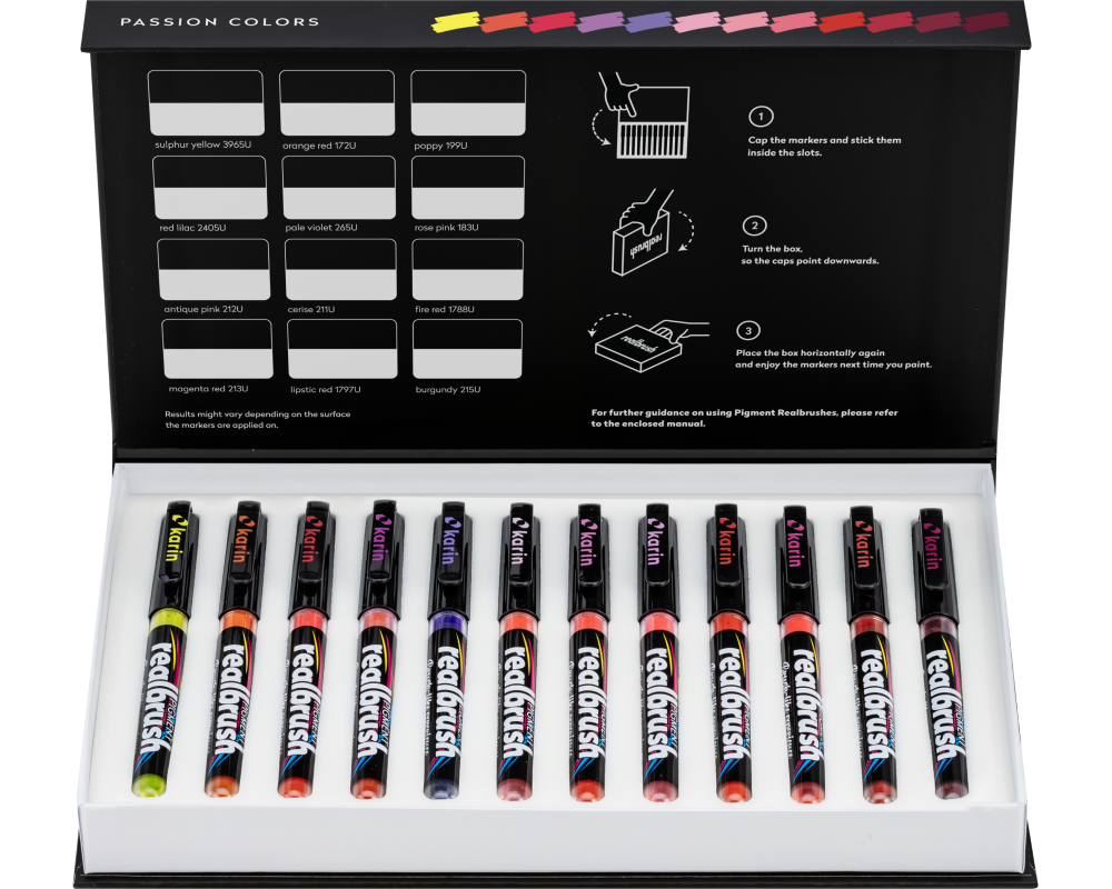 KARIN Real Brush Pen 0.4mm 33C6 Pigment, Passion Farben