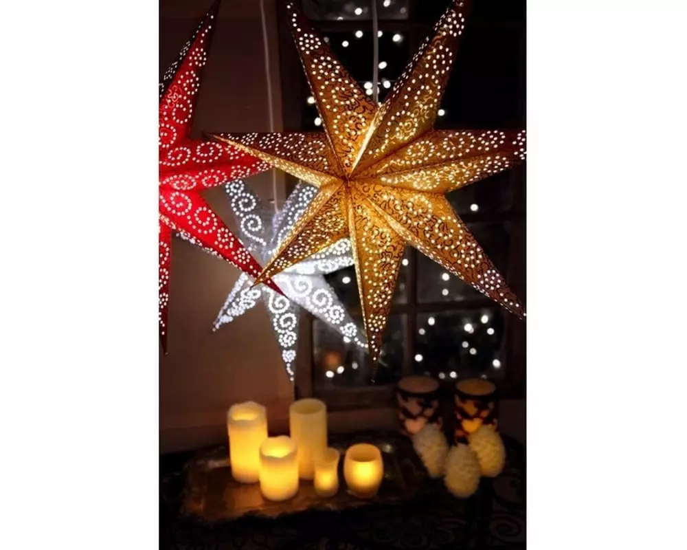 Star Trading Papierstern Antique, 60 cm, Weiss