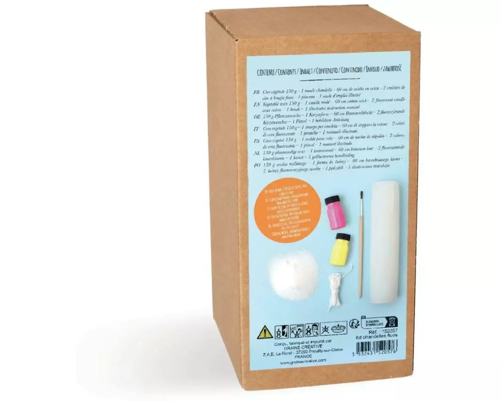 Graine Créative Bastelset Kerzen-DIY-Set Neon Stabkerzen