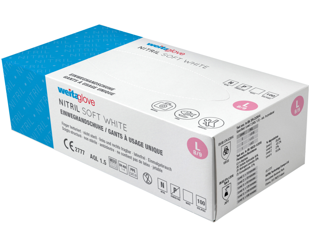 WEITA Einweghandschuhe Vinyl L 270321 Strong, transparent 100 Stück