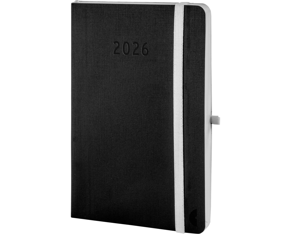 Simplex Tagesplaner Ohne Motiv, 2026, Schwarz/Weiss