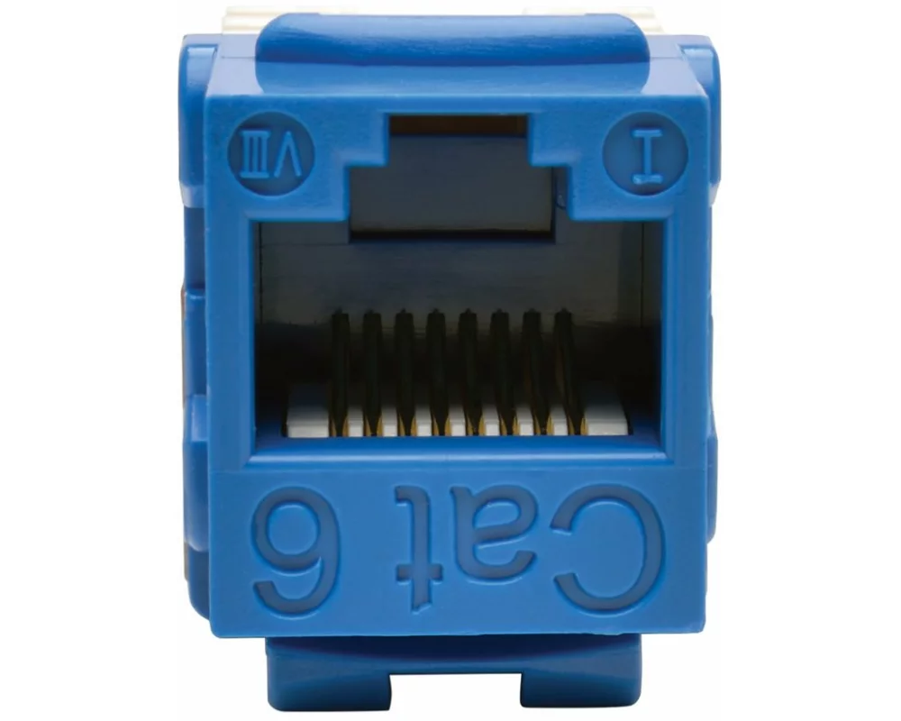 EATON TRIPPLITE Cat6/Cat5e, 110 Style, Punch Down Keystone Jack - Blue, TAA
