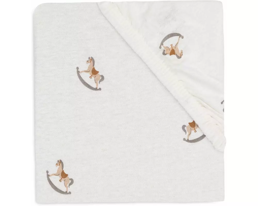 Jollein Fix-Leintuch Nostalgic Ride 140 x 70 cm, Weiss