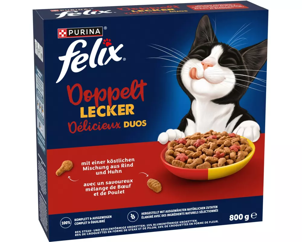 Felix Trockenfutter Doppelt Lecker Adult Fleisch 800 g