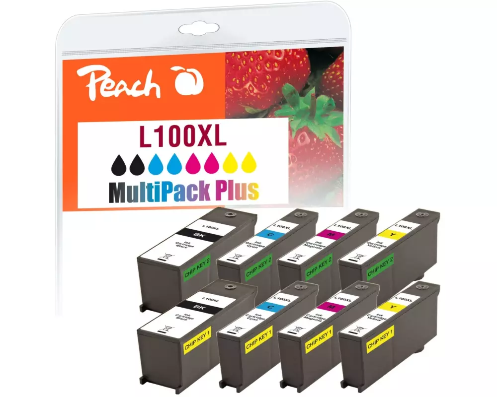 Peach Tinte Lexmark Nr. 100XL Multi-Pack+ 2x BK/2x C/2x M/2x Y