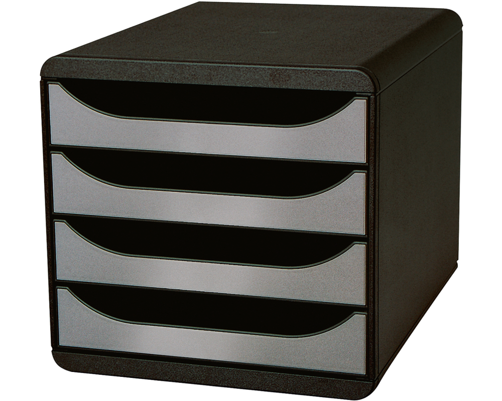 EXACOMPTA Schubladenbox schwarz 310438D 4 Fächer