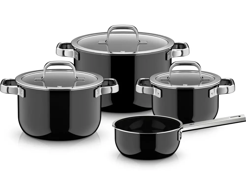WMF Kochtopf-Set Fusiontec Mineral Pro, Edelstahl, Schwarz