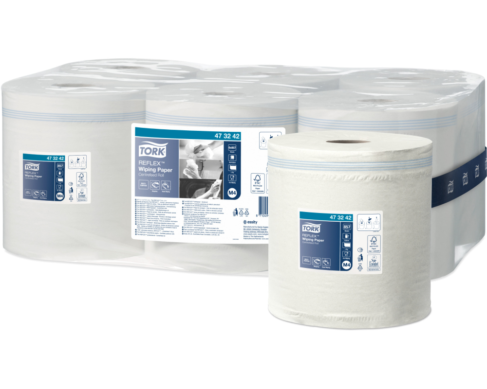 TORK Papierwischtücher M4 Reflex 473242 weiss 6 Rollen a 299m