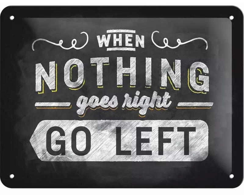Nostalgic Art Schild Go left, Word up 15 x 20 cm, Metall