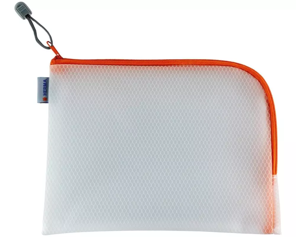 HERMA Etui Mesh Bag 26 x 20 cm, Orange/Weiss