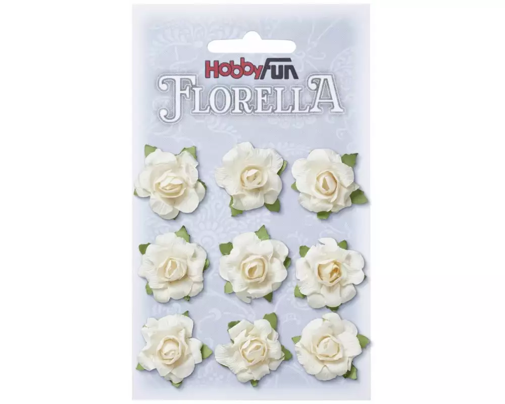 HobbyFun Streudeko Florella 9 Stück, Creme