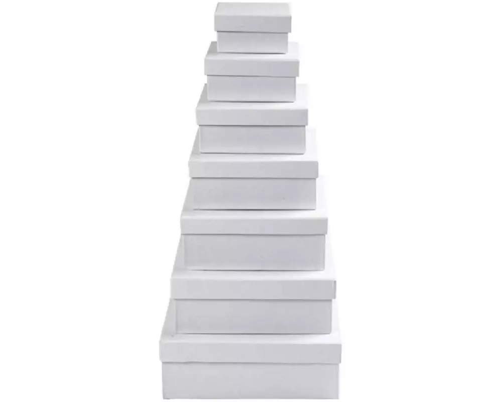 Creativ Company Papp-Schachtel Weiss, 7 Stück